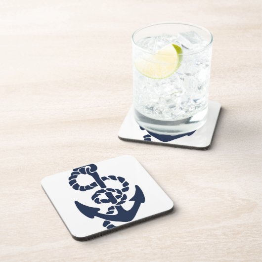 Nautical Navy Anchor Pattern Drankjes Onderzetter (Rechterzijde)