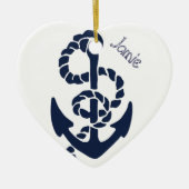 Nautical Navy Anchor Pattern Keramisch Ornament (Voorkant)