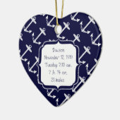 Nautical Navy Anchor Pattern Keramisch Ornament (Links)