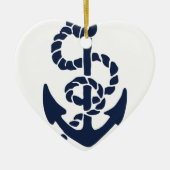 Nautical Navy Anchor Pattern Keramisch Ornament (Voorkant)