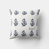 Nautical Navy Anchor Pattern Kussen (Achterkant)