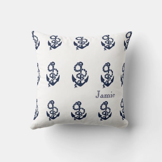 Nautical Navy Anchor Pattern Kussen (Achterkant)