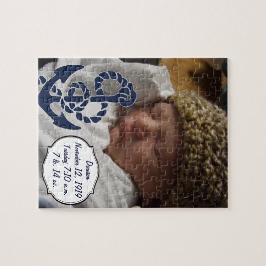 Nautical Navy Anchor Pattern Legpuzzel (Horizontaal)