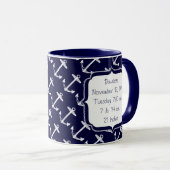 Nautical Navy Anchor Pattern Mok (Voorkant rechts)