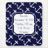 Nautical Navy Anchor Pattern Muismat (Voorkant)