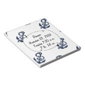 Nautical Navy Anchor Pattern Notitieblok (Schuin)