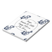 Nautical Navy Anchor Pattern Notitieblok (Linkerzijde)