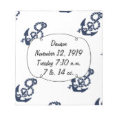 Nautical Navy Anchor Pattern Notitieblok (Voorkant)