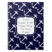 Nautical Navy Anchor Pattern Notitieboek (Voorkant)