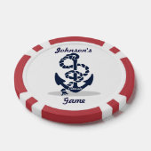 Nautical Navy Anchor Pattern Poker Chips (Enkel)