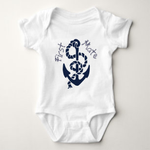 Nautical Navy Anchor Pattern Romper