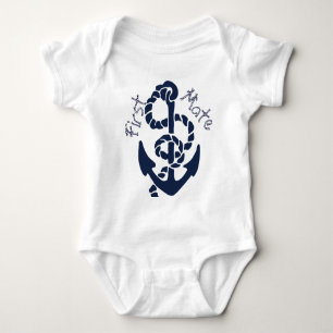 Nautical Navy Anchor Pattern Romper