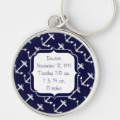 Nautical Navy Anchor Pattern Sleutelhanger (Voorkant)