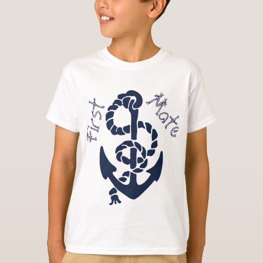 Nautical Navy Anchor Pattern T-shirt (Voorkant)