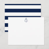 Nautical Navy Anchor Personalized Stationery Notitiekaartje (Voorkant / Achterkant)