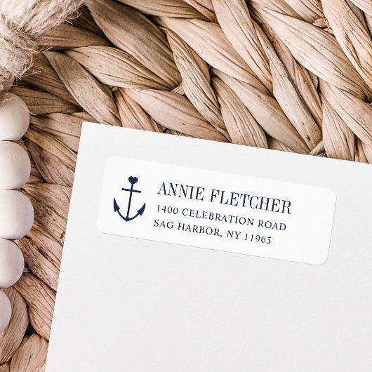 Nautical Navy Anchor Return Address Etiket