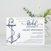 Nautical Navy Anchor Vrijgezellenfeest White Kaart (Staand voorkant)