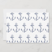 Nautical Navy Anchor Vrijgezellenfeest White Kaart (Achterkant)