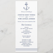 Nautical Navy Anchor Wedding Programmakaart (Voorkant)