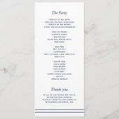 Nautical Navy Anchor Wedding Programmakaart (Achterkant)