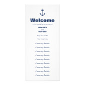 Nautical Navy Anchor Wedding Programme Reclamekaart (Voorkant)