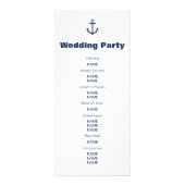 Nautical Navy Anchor Wedding Programme Reclamekaart (Achterkant)
