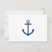 Nautical Navy Anchor Wedding RSVP Responskaarten Kaart (Voorkant)