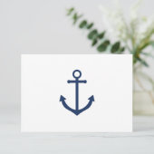 Nautical Navy Anchor Wedding RSVP Responskaarten Kaart (Staand voorkant)