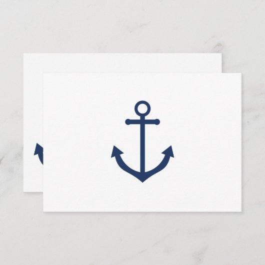 Nautical Navy Anchor Wedding RSVP Responskaarten Kaart (Voorkant / Achterkant)