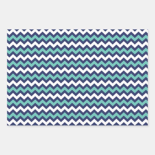 Nautical Navy Anchors Cute Polka Dot Zig Zag Boy Inpakpapier Vel (Voorkant)