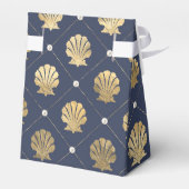  Nautical Navy and Gold Shell Pattern Bedankdoosjes (Achterkant)