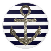Nautical Navy and White Anchor Drawer Knobs Keramische Knop (Voorkant)