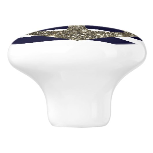 Nautical Navy and White Anchor Drawer Knobs Keramische Knop (Zijkant)