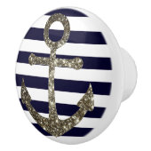 Nautical Navy and White Anchor Drawer Knobs Keramische Knop (Rechts)