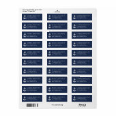 Nautical Navy and White Anchor Return Address Etiket (Full Sheet)