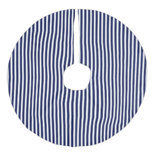 Nautical Navy and White Cabana Stripes Imitatie Linnen Kerstboom Rok