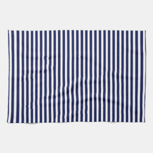 Nautical Navy and White Cabana Stripes Theedoek