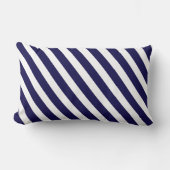 Nautical Navy and White Diagonal Stripes Kussen (Voorkant)