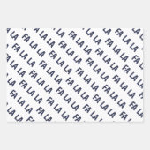 Nautical Navy and White Fa La La Inpakpapier Vel (Voorkant 3)