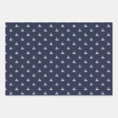 Nautical Navy and White Fa La La La Wrapping Paper (Voorkant 2)