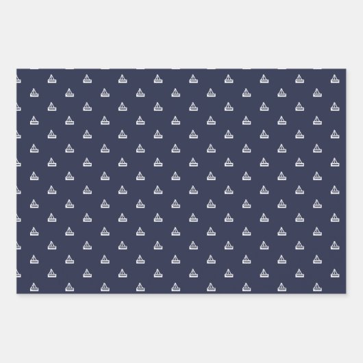 Nautical Navy and White Fa La La La Wrapping Paper (Voorkant 2)