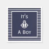 Nautical Navy and White Het is een jongen gestript Servet (Voorkant)