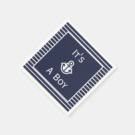 Nautical Navy and White Het is een jongen gestript Servet (Hoek)