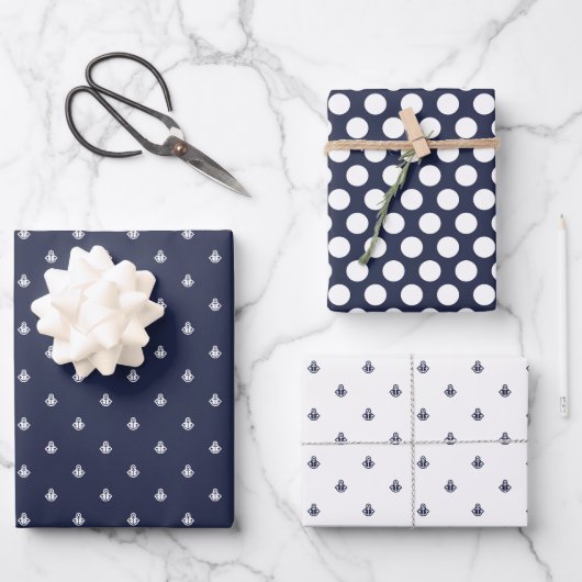 Nautical Navy and White Inpakpapier Vel (Voorkant)