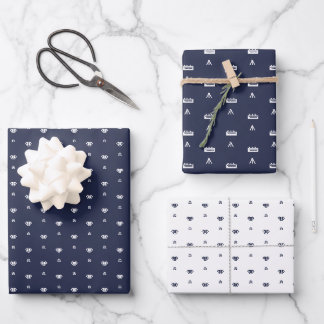 Nautical Navy and White Inpakpapier Vel