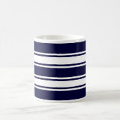 Nautical Navy and White Stripe Monogram Koffiemok (Center)