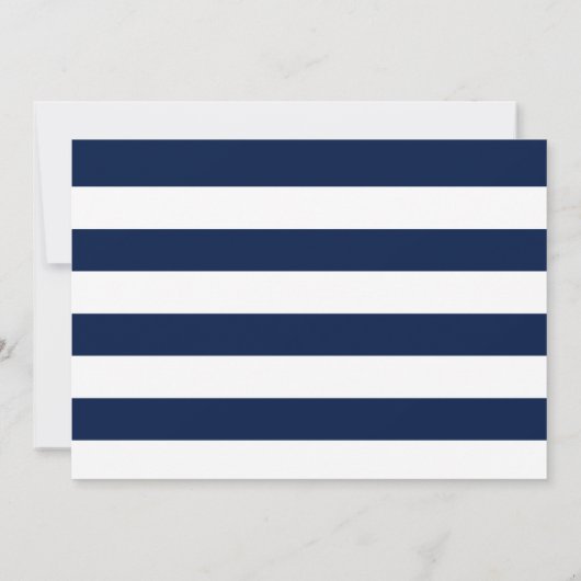 Nautical Navy and White Stripe Monogram Note Kaart Notitiekaartje (Achterkant)