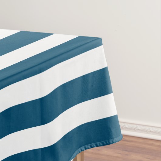 Nautical Navy and White Striped Tafelkleed (Voorbeeld)