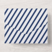 Nautical Navy and White Stripes All In One Uitnodiging (Achterkant)