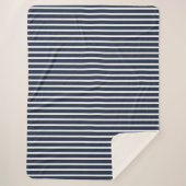 Nautical Navy and White Stripes Sherpa Deken (Voorkant)